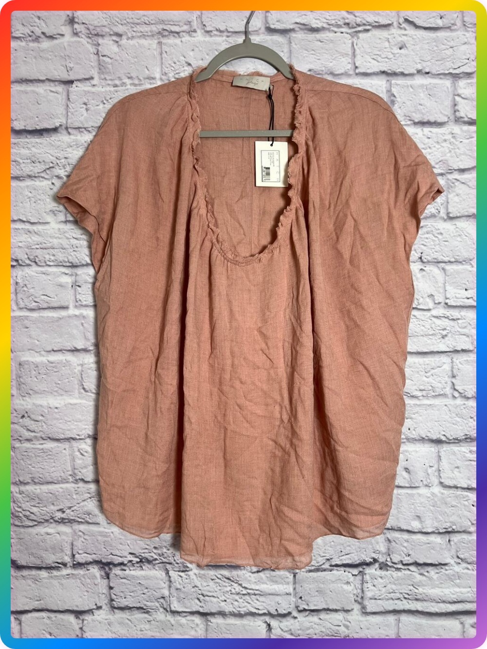HATCH The Tulla Top Viscose Wool Tunic Blouse SIZE OS Dusty Pink NWT FLAW